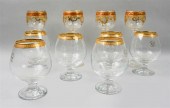 GROUP OF GOLD-RIMMED GLASSWARE