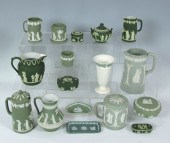 GROUP OF GREEN WEDGWOOD JASPER