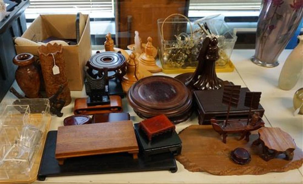 GROUP OF HARDWOOD STANDS, FOUR