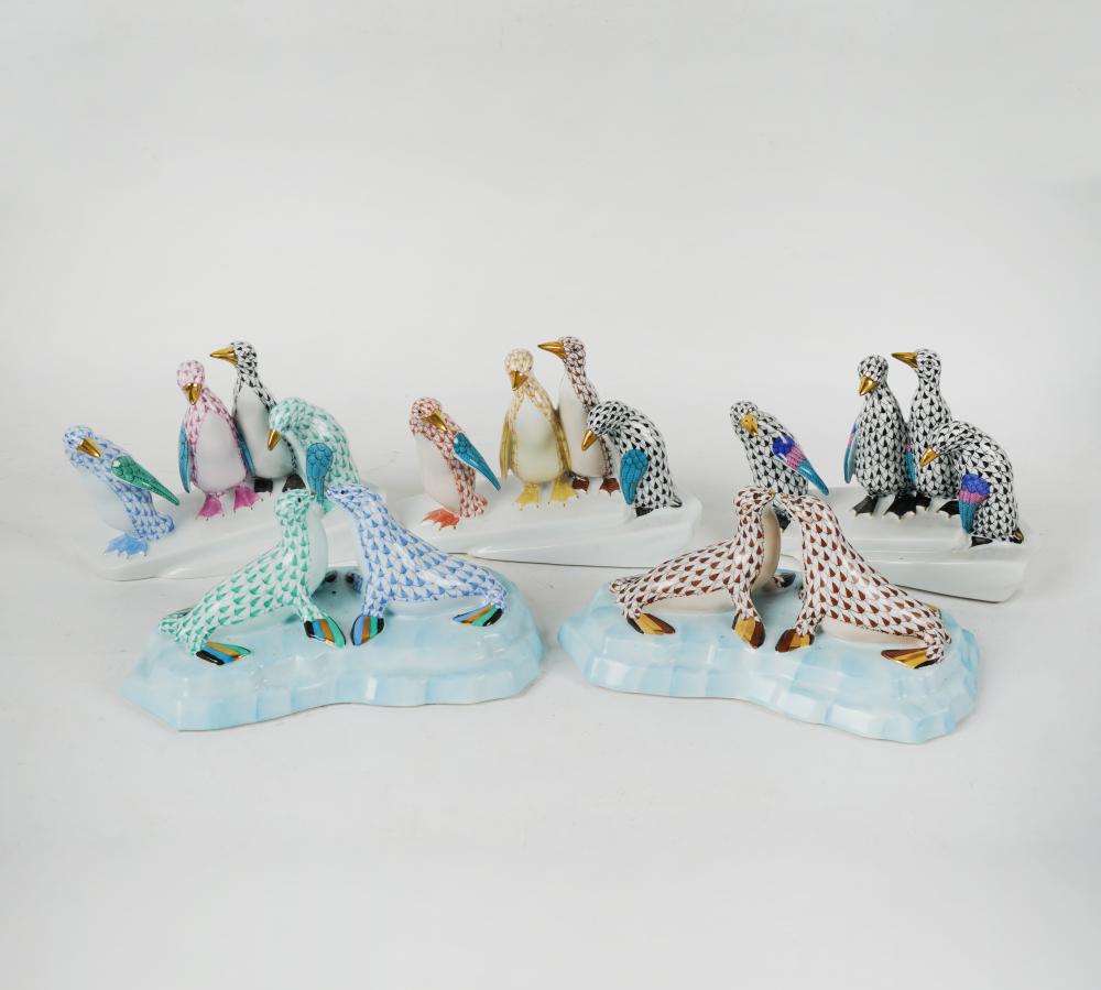 GROUP OF HEREND FISHNET PORCELAIN