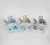 GROUP OF HEREND FISHNET PORCEL