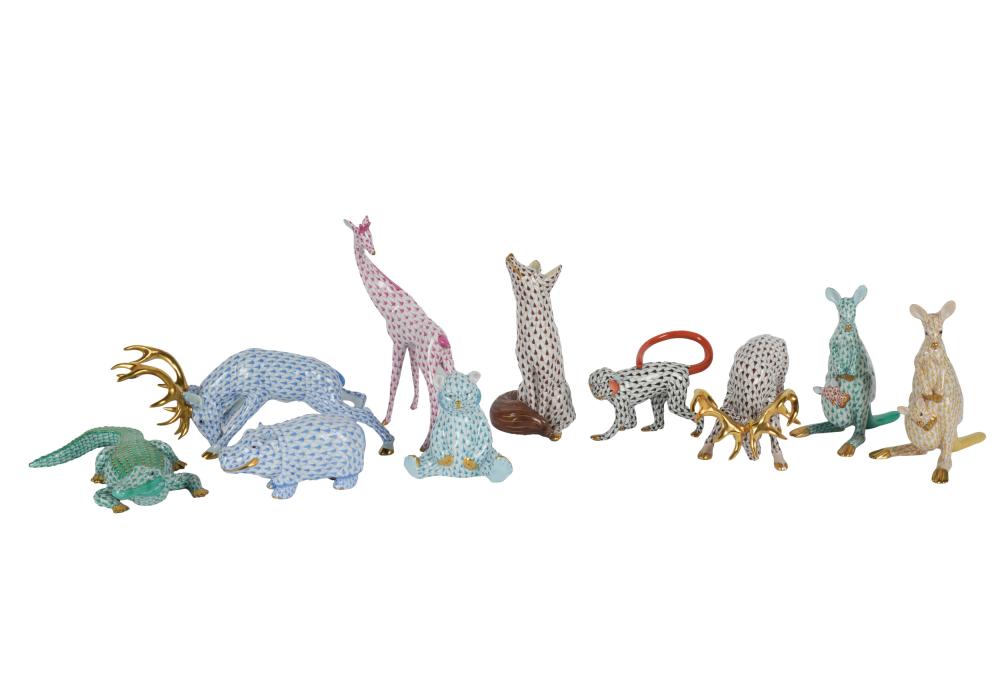 GROUP OF HEREND FISHNET PORCELAIN