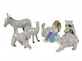 GROUP OF HEREND PORCELAIN BLAC