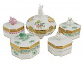 GROUP OF HEREND PORCELAIN COVE