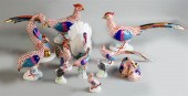 GROUP OF HEREND RED-NETTED BIR