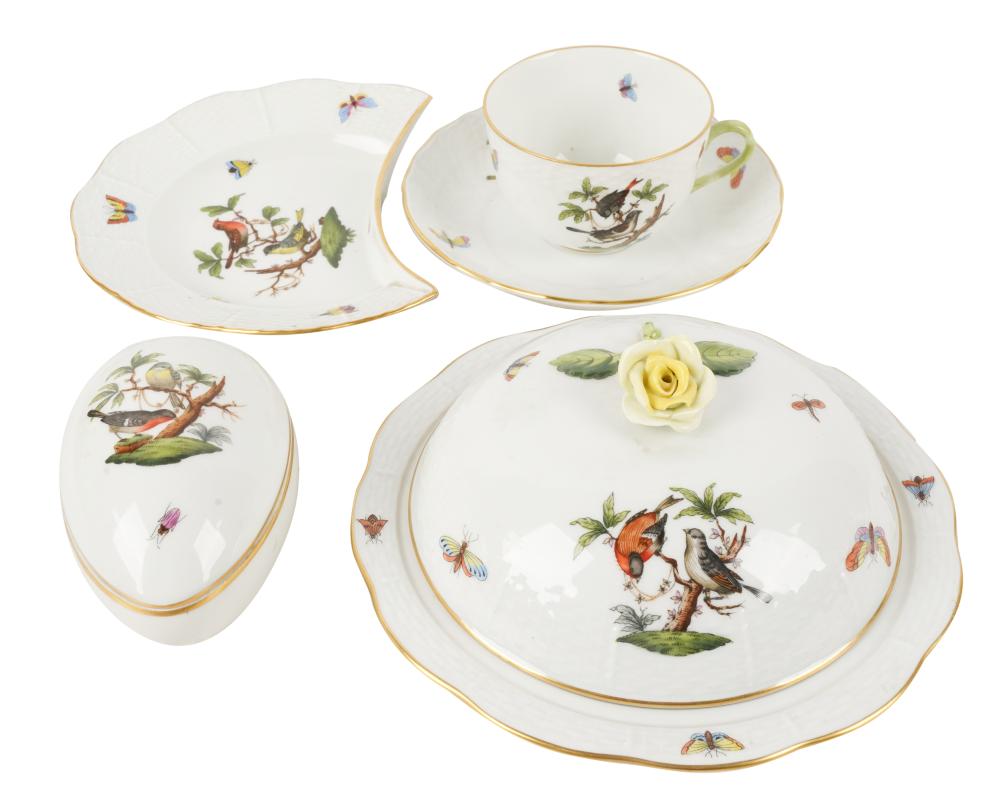 GROUP OF HEREND ROTHSCHILD BIRD