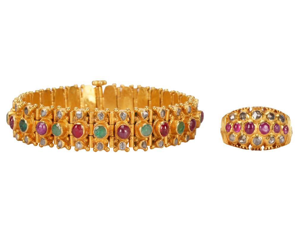 GROUP OF HIGH KARAT YELLOW GOLD &