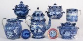 GROUP OF HISTORIC BLUE STAFFOR