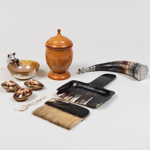 GROUP OF HORN AND SHELL ARTICLES