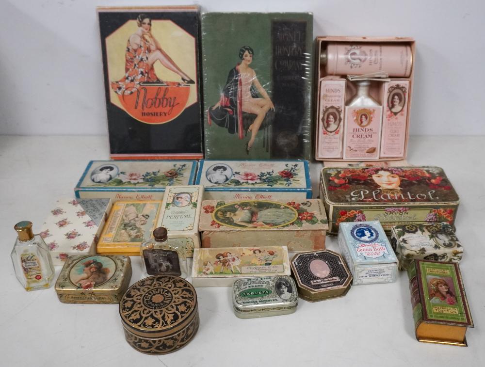 GROUP OF HOSIERY, SOAP, PERFUME AND