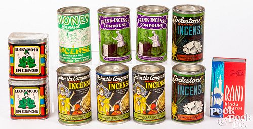 GROUP OF INCENSE TINS, CA.