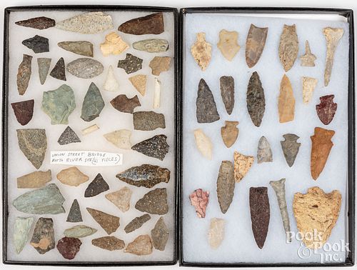 GROUP OF INDIAN STONE POINTS, AND