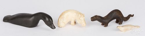 GROUP OF INUIT CARVED