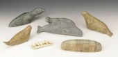 GROUP OF INUIT CARVED STONE AN