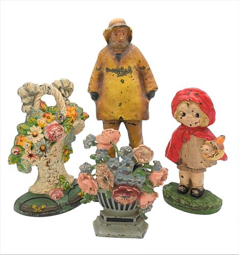 GROUP OF IRON DOORSTOPS, TO INCLUDE