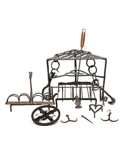 GROUP OF IRON FIREPLACE