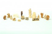 GROUP OF IVORY CARVINGS INCLUD