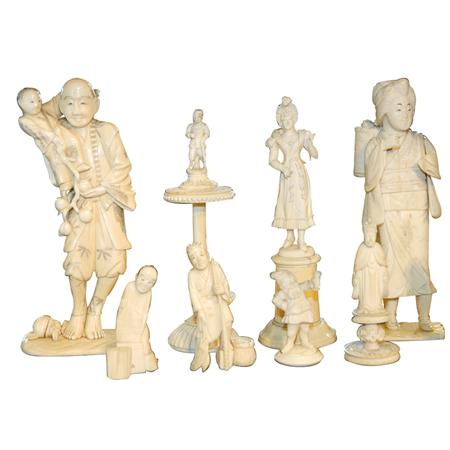 Group of Ivory Figures and