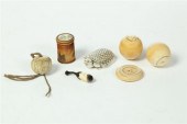 GROUP OF IVORY ITEMS.  Asian