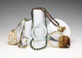 GROUP OF JADE AND ASIAN JEWELR