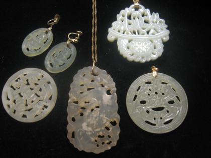 Group of jade jewelry    Five