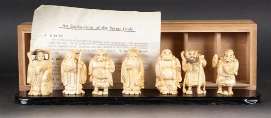 Group of Japanese carved