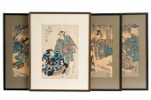 GROUP OF JAPANESE COLOR WOOD B