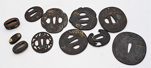 GROUP OF JAPANESE SWORD FITTINGS TO