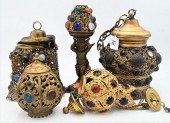 GROUP OF JEWELED SHADE ITEMS,