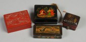 Group of lacquered cinnabar &