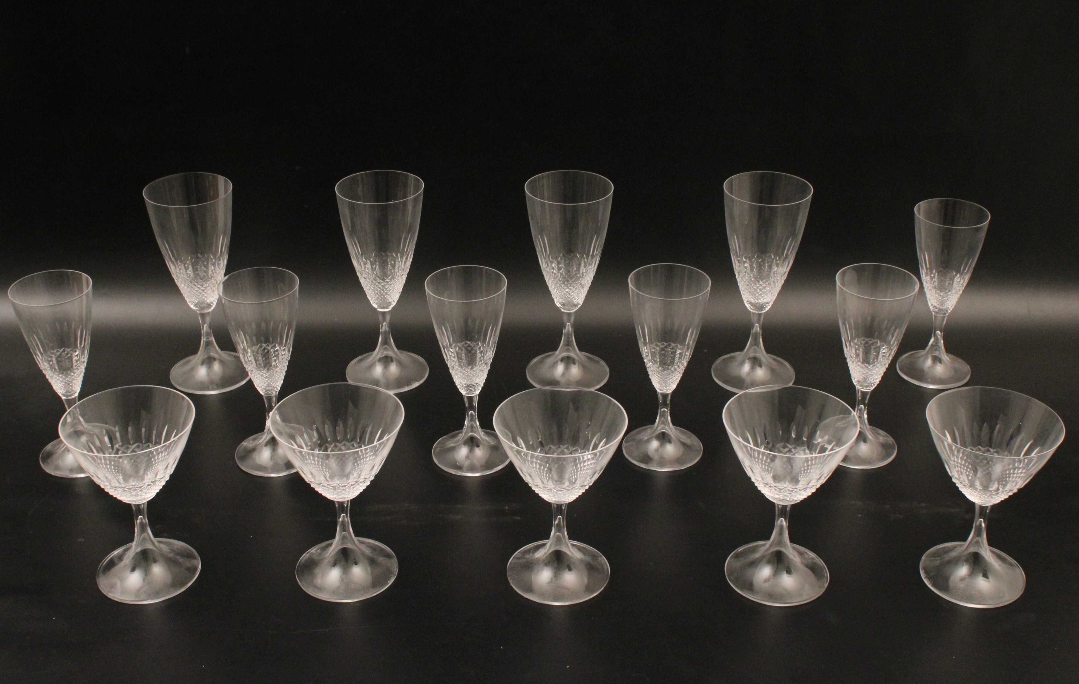 GROUP OF LALIQUE FRANCE STEMWARE,
