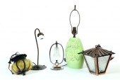 GROUP OF LAMPS AND LAMP PARTS.