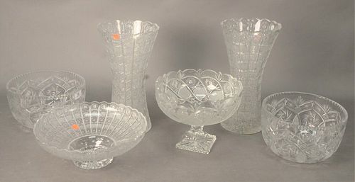 GROUP OF LARGE BOHEMIAN GLASS