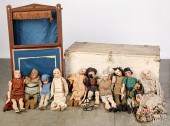 GROUP OF LARGE PAINTED WOOD PU