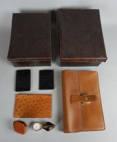 GROUP OF LEATHER AND SKIN ACCE