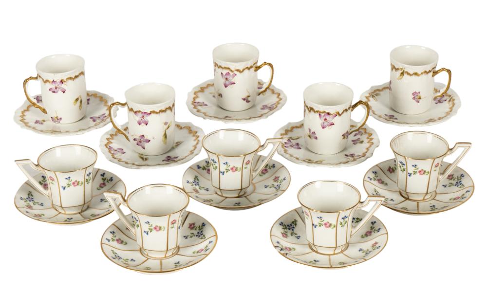 GROUP OF LIMOGES CUPS AND