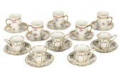 GROUP OF LIMOGES CUPS AND SAUC