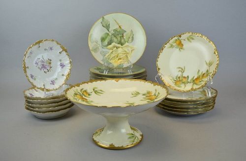 GROUP OF LIMOGES PLATES AND