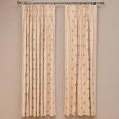 GROUP OF LINEN CURTAINS WITH B
