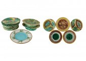 GROUP OF MAJOLICA PLATES & COM