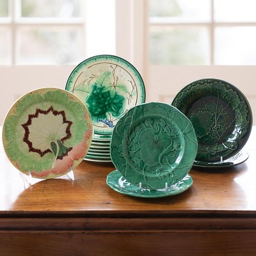 GROUP OF MAJOLICA PLATESComprising: