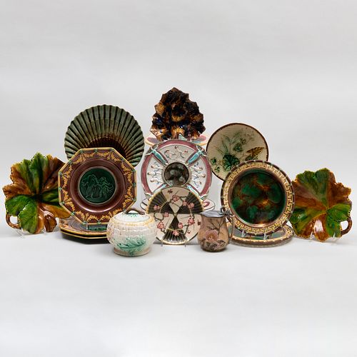 GROUP OF MAJOLICA