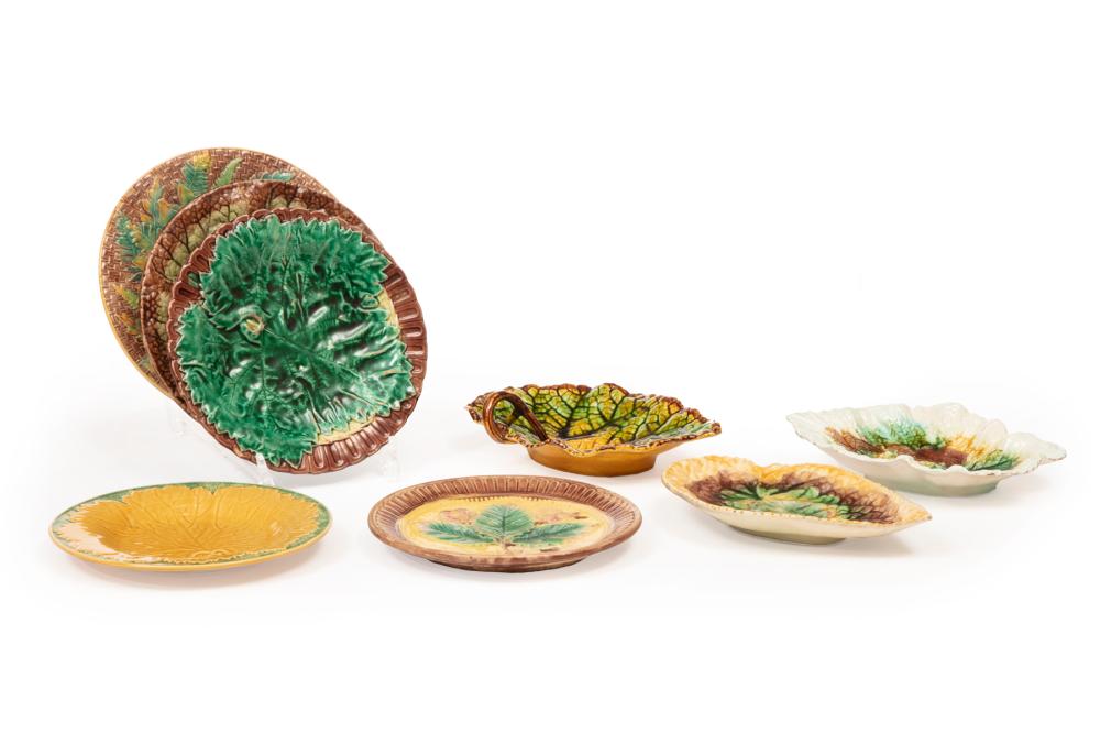 GROUP OF MAJOLICA TABLEWAREGroup of