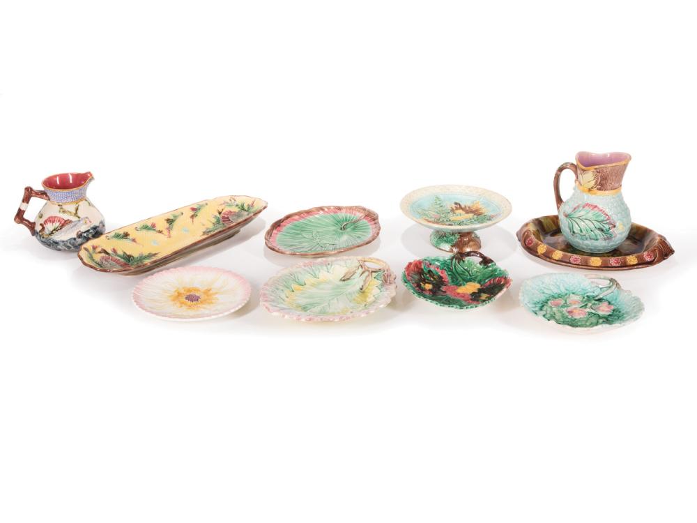 GROUP OF MAJOLICA TABLEWAREGroup of