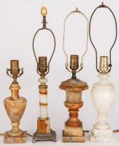 GROUP OF MARBLE AND ALABASTER