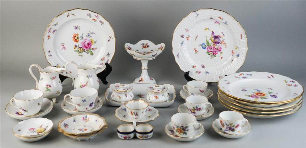 GROUP OF MEISSEN FLORAL DECORATED