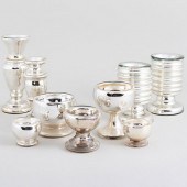 GROUP OF MERCURY GLASS TABLE A