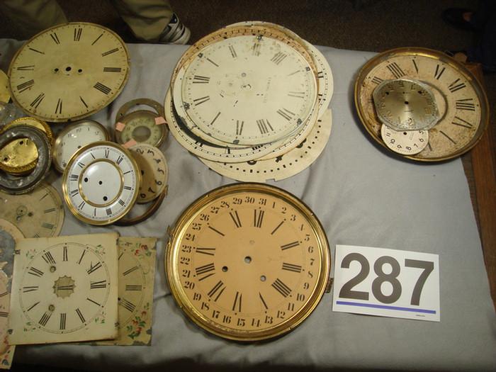 Group of metal clock dials  