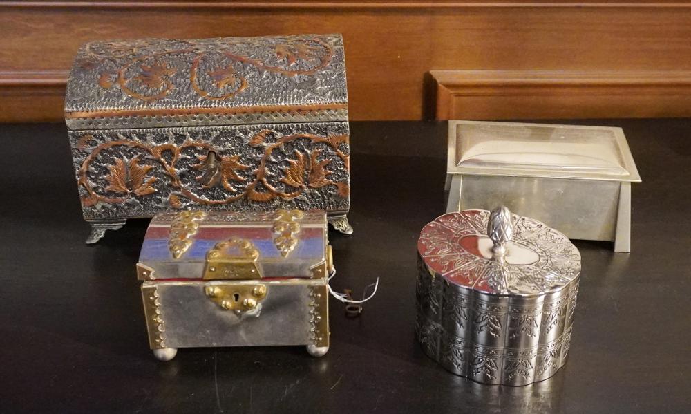 GROUP OF METAL COVERED BOXESGroup