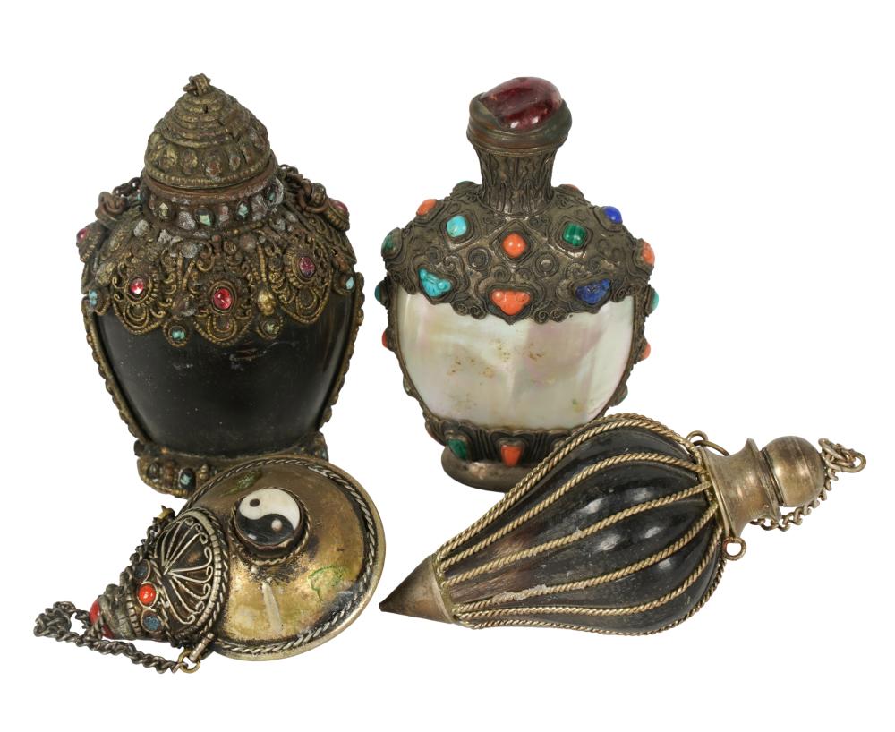 GROUP OF METAL-MOUNTED SNUFF